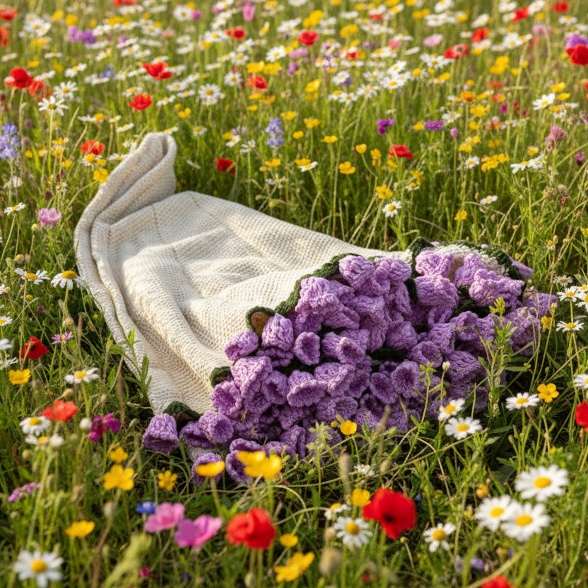 Cozy Crocheted Flower Bouquet Blanket